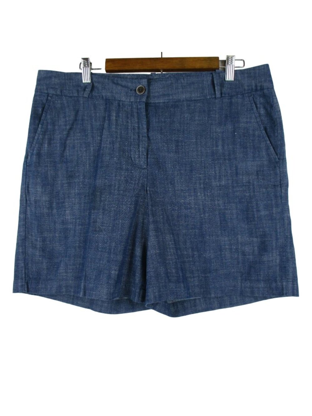 Talbots Chambray Cotton Classic Cool Shorts Size 14 Preppy Coastal Casual